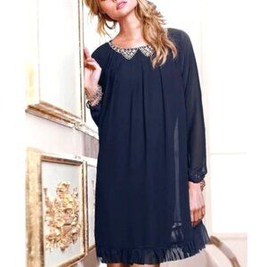 Victoria's Secret Blue Ruffled Dress with Embellished Peter Pan Collar Size S